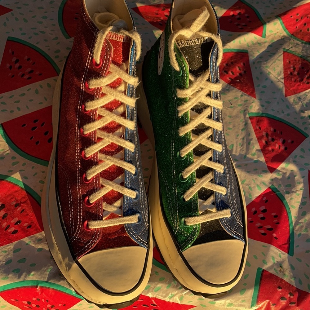 CONVERSE X JW ANDERSON RUN STAR HIKE PLATFORM GLITTER MULTICOLORED - Picture 16 of 16